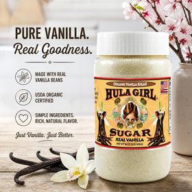 Hula Girl Vanilla Sugar in latte adding caramel notes
