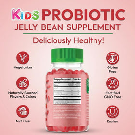 Human Beanz probiotic jelly beans health-focused close-up underlines benefits for kids.
