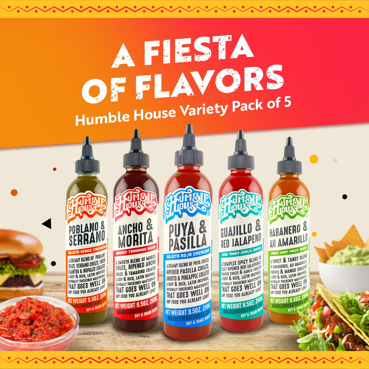 Humble House Guajillo Red Jalapeño bottle adds garlic-forward heat for tacos