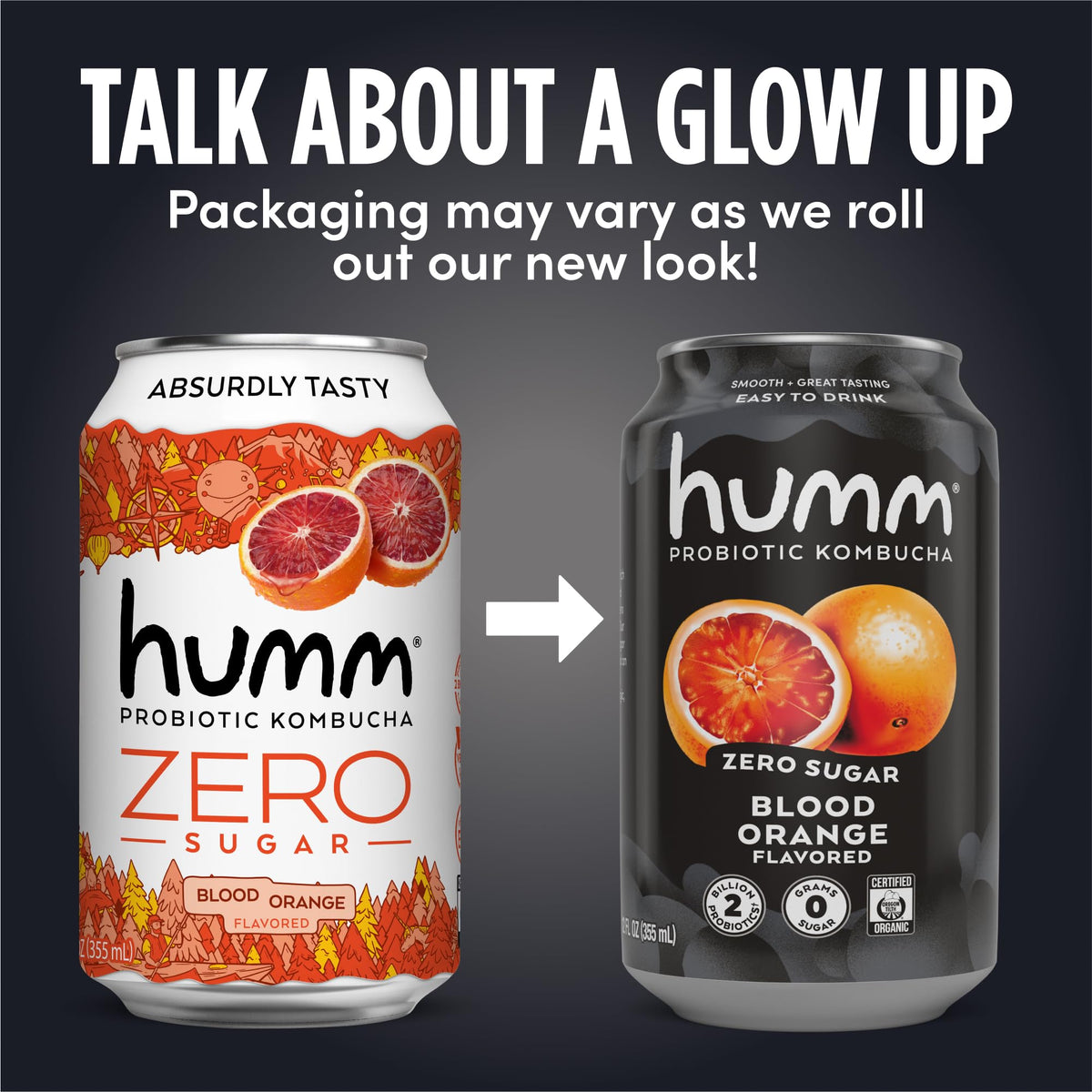 Pour of Humm Blood Orange showing vibrant bubbles and aroma