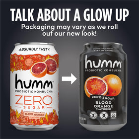 Pour of Humm Blood Orange showing vibrant bubbles and aroma
