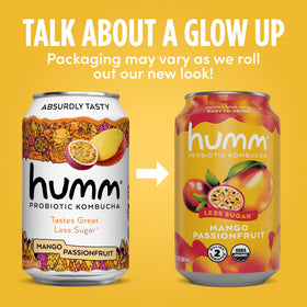 Humm Mango Passionfruit organic ingredients label indicating USDA Organic quality