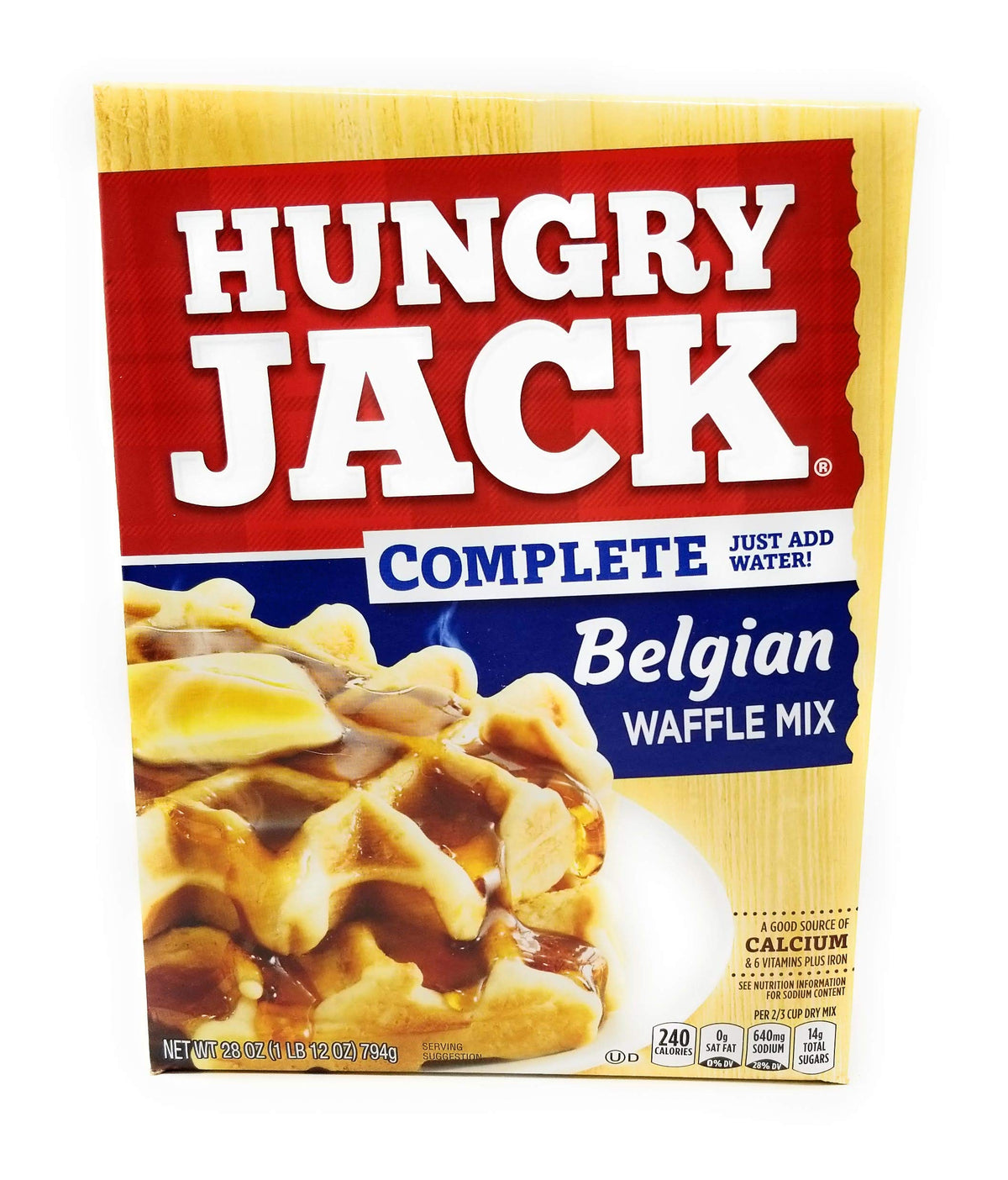 Hungry Jack complete belgian waffle mix pack2 box1 shows two boxes for easy breakfasts