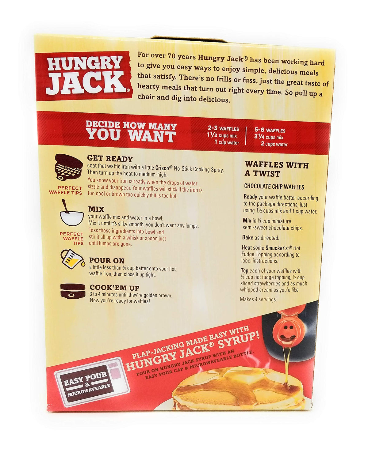 Hungry Jack complete belgian waffle mix pack2 box2 highlights quick prep