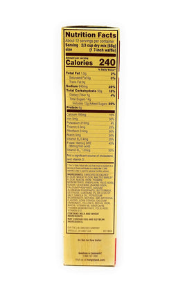 Hungry Jack complete belgian waffle mix pack2 ingredients shows calcium and vitamins content