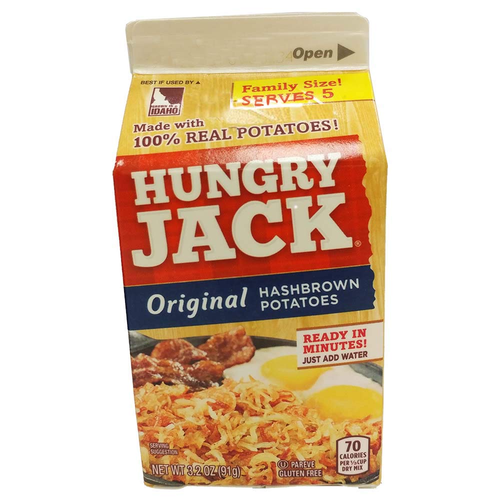 Hungry Jack hash browns cooking on skillet, crisp and golden for easy sides
