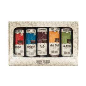 Hunters Reserve five wild game flavors: venison, bison, wild boar, elk, and beef