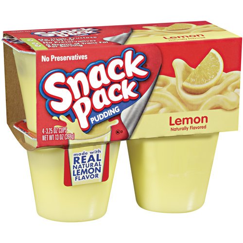 Hunt's Snack Pack Lemon pudding cups offer a convenient, portable dessert option.