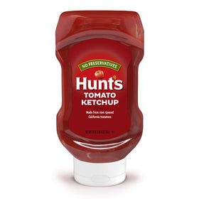 Hunt's Tomato Ketchup bottle with rich sauce ideal for dipping fries