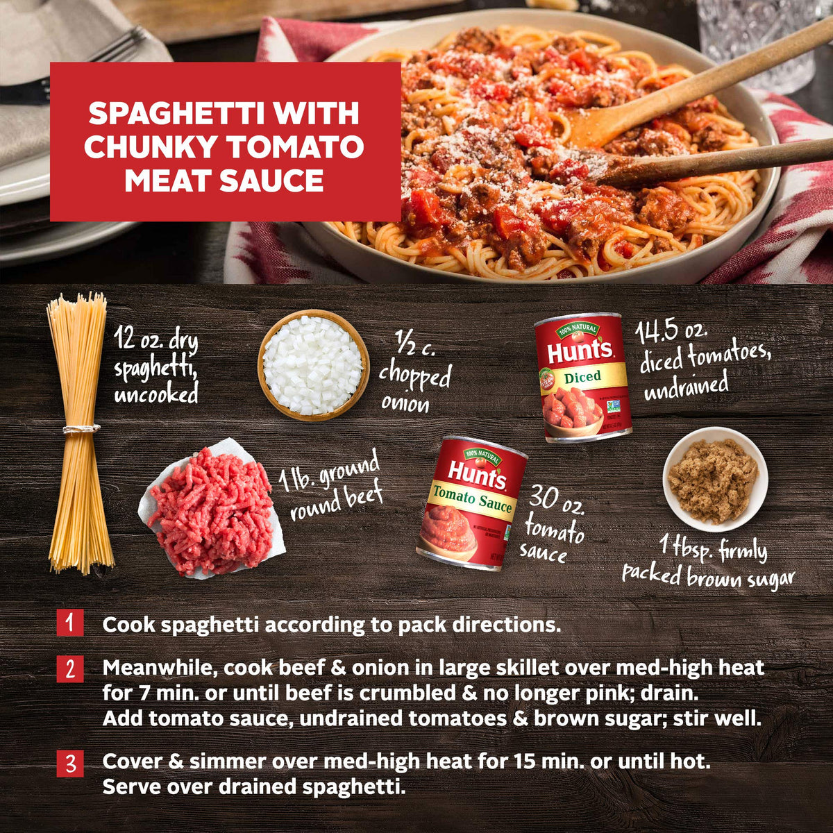 Hunt's Tomato Sauce simmered texture suggests rich, smooth flavor for bases.