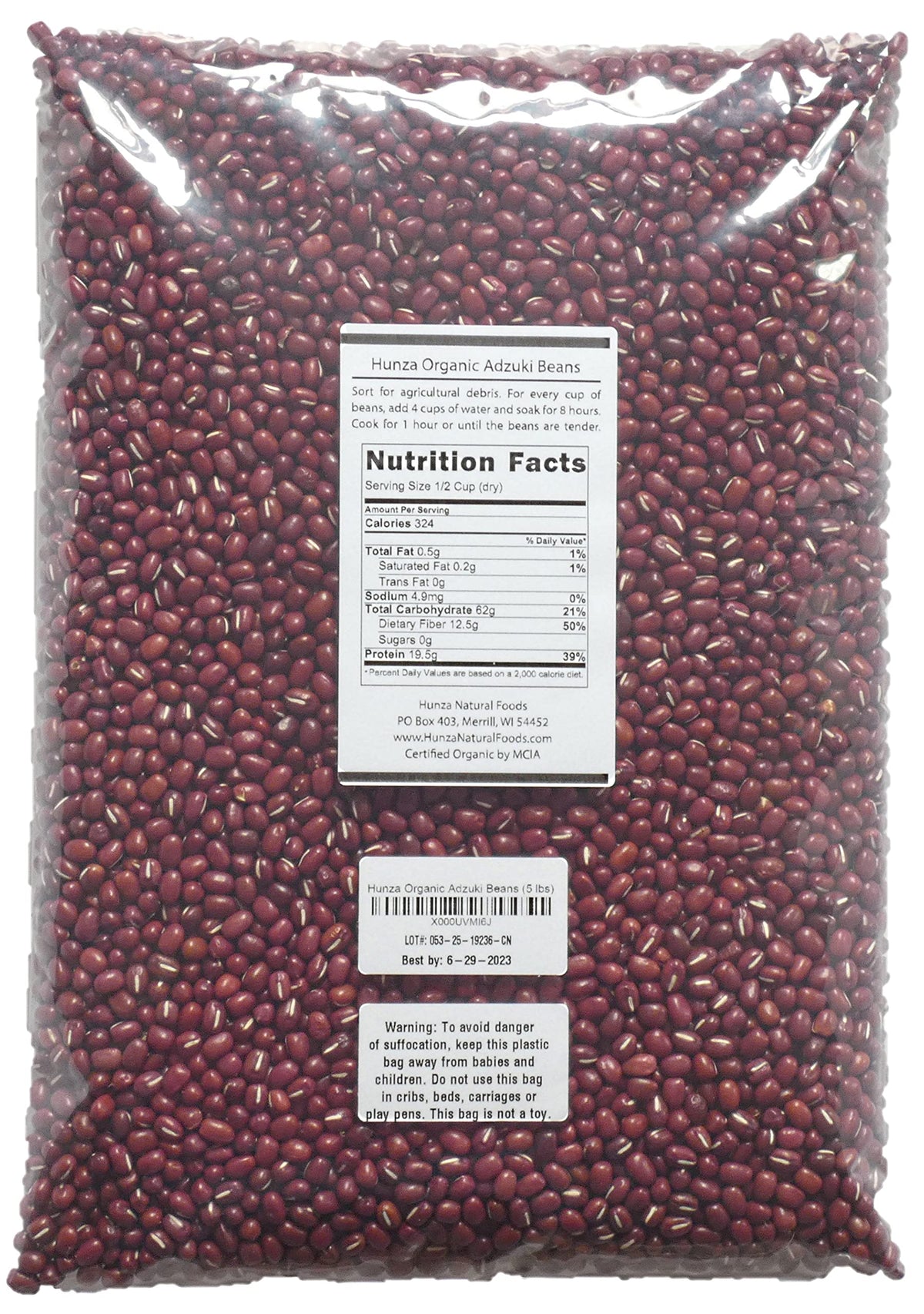 Hunza Adzuki Beans dry closeup showing fiber-rich beans.