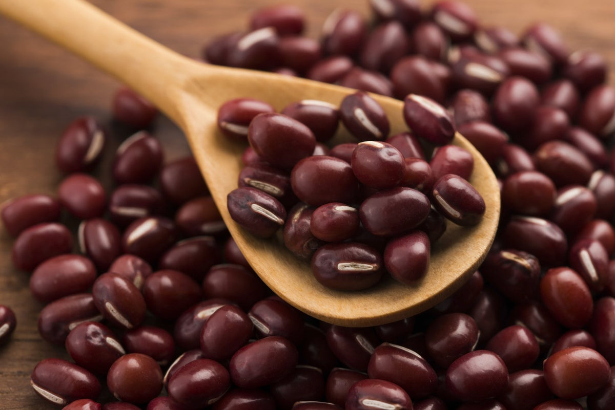 Hunza Adzuki Beans in a bowl adding nutty flavor to salads.