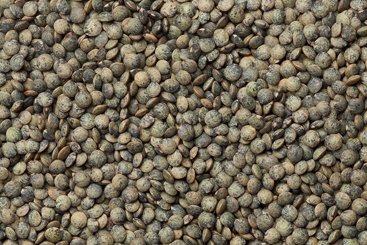 Hunza logo beside lentils highlighting trusted pantry staple