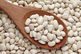 Close-up of Hunza Organic Baby Lima Beans creamy texture