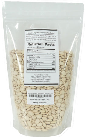 Raw Hunza Organic Baby Lima Beans ready to soak
