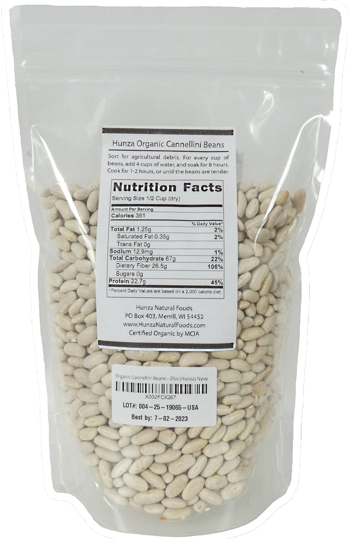 Hunza Organic Cannellini Beans cooked serving showing creamy texture for salads