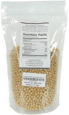 Hunza Organic Soybeans raw beans suitable for soaking and cooking.