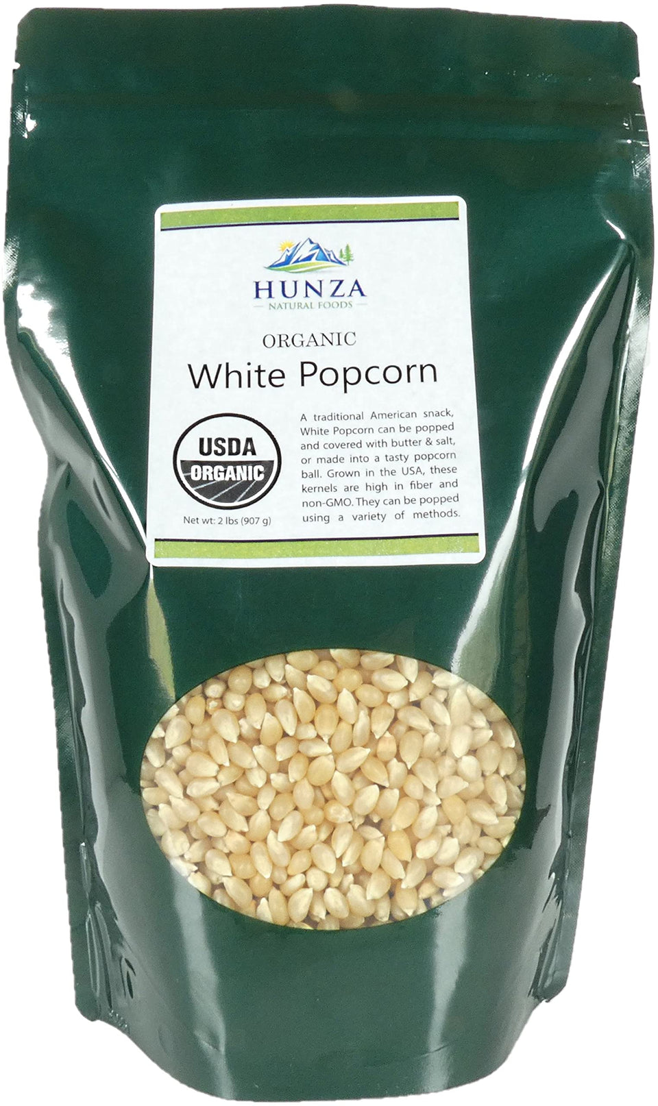 Hunza White Popcorn kernels in a bowl, ideal for cozy movie nights.