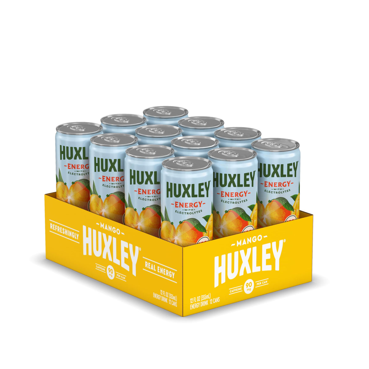 Huxley Mango Energy Drink pour shot shows refreshing hydration on demand