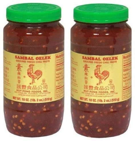 Huy Fong Sambal Oelek jar showing bright red chili paste for bold heat and flavor