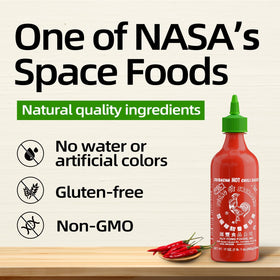 Closeup of Huy Fong Sriracha label highlighting authenticity and classic packaging.