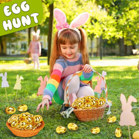 Huyamap Easter decoration gold egg adds festive shine