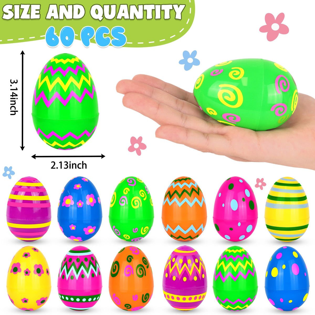 Huyamap hinged Easter eggs showcase a durable, reusable design for repeated, fun hunts