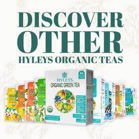 Brewing HYLEYS Chamomile tea releasing gentle floral aroma and steam.