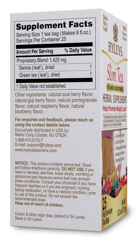 Hyleys Slim Tea green tea leaf blend offers gentle daily support and flavor