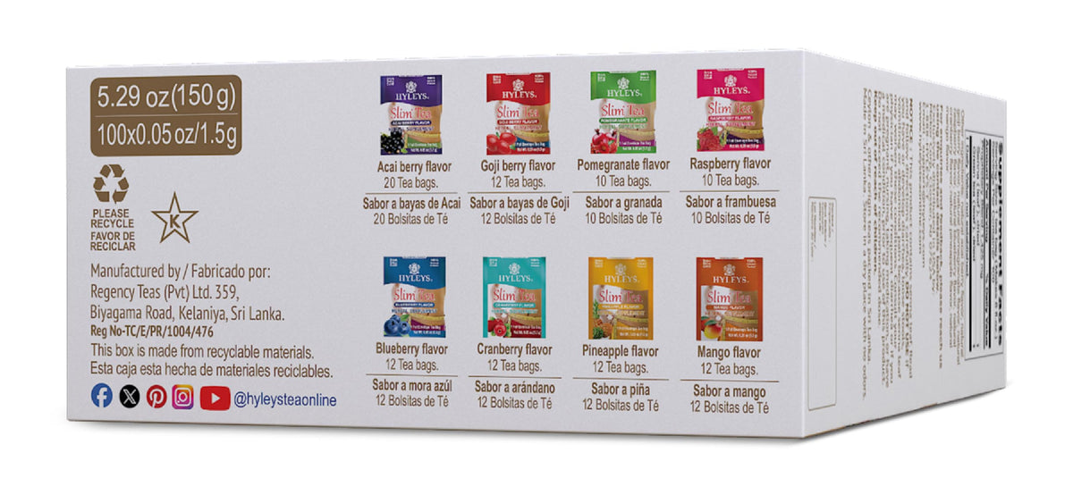 HYLEYS Slim Tea night-use routine promotes digestion support.