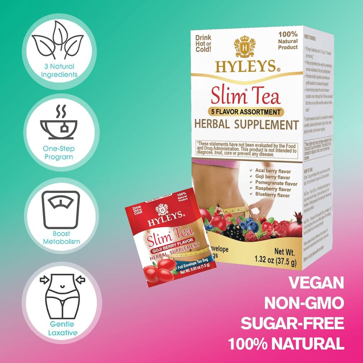 Hyleys Slim Tea steeping cup ready for a soothing brew