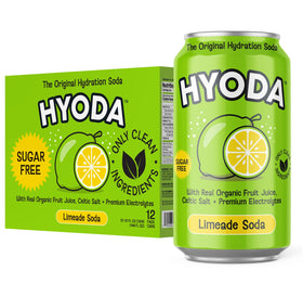 HYODA Limeade Soda bottle with crisp lime flavor for on-the-go hydration.
