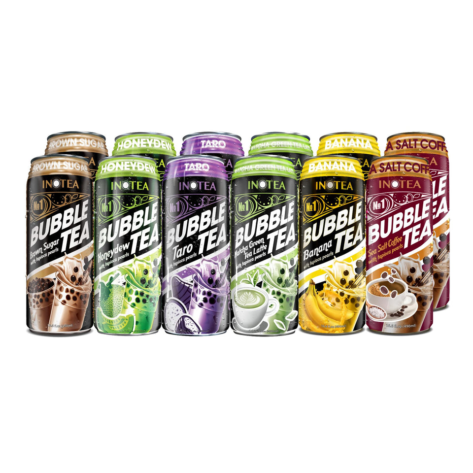 HYOJATEM INOTEA bubble tea 12-can pack for convenient on-the-go refreshment.