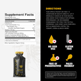 HYVE black lava sea salt adds mineral-balanced flavor in each sachet.