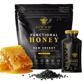 HYVE functional pre-workout honey packets for convenient energy on the go.