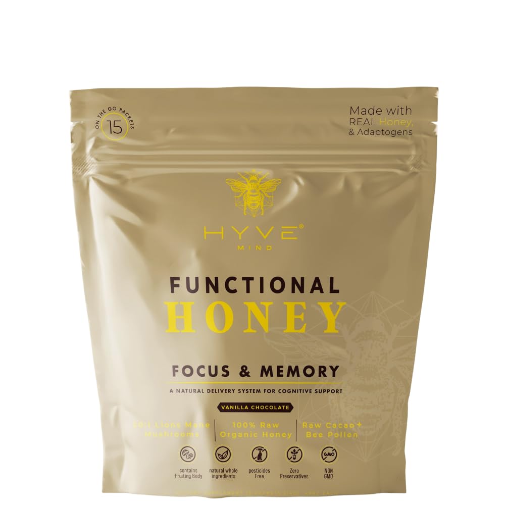HYVE Mind Functional Honey mixed into tea for smoother focus