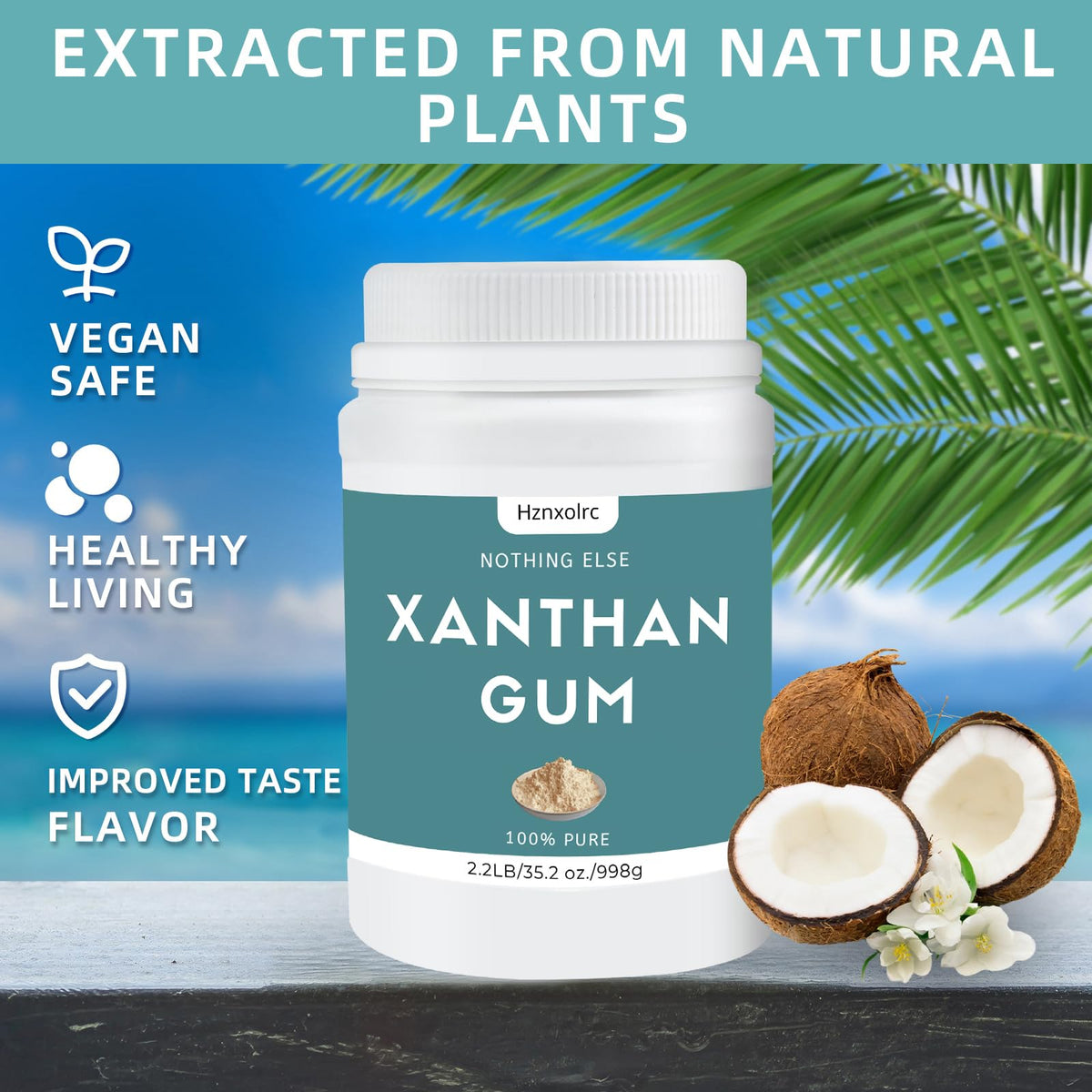 hznxolrc bulk xanthan gum powder 2.2 lb bag for smooth sauces