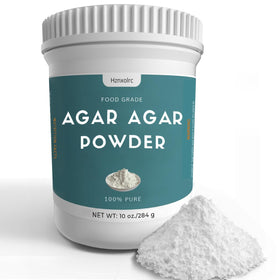 Hznxolrc agar-agar powder packaging shows pure vegan ingredient for safe food use.