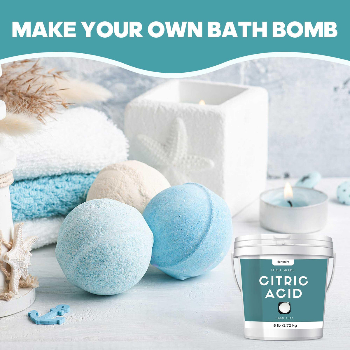 Hznxolrc citric acid bath bombs DIY image with fizz concept