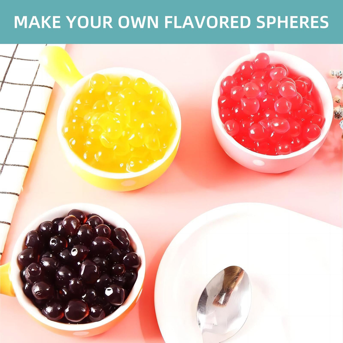Hznxolrc sodium alginate powder creates dessert gels and cubes