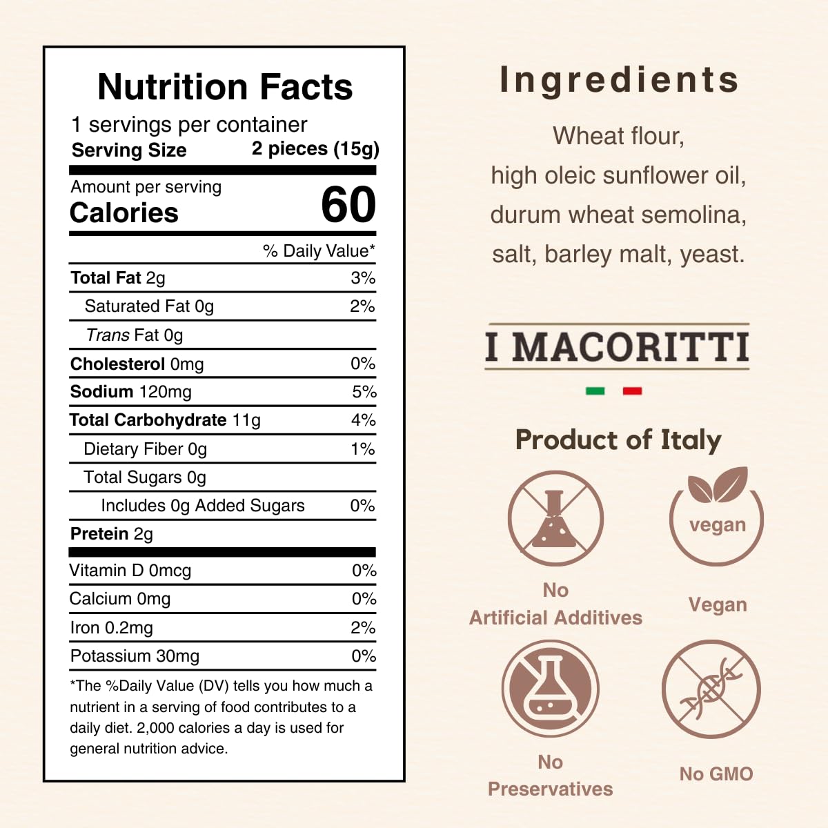 I Macoritti Maxi Breadsticks dip-friendly portions ideal for on-the-go snacking.