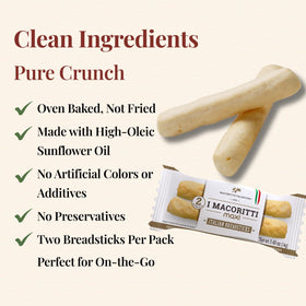 I Macoritti Maxi Breadsticks made with non-GMO ingredients for a simple snack.