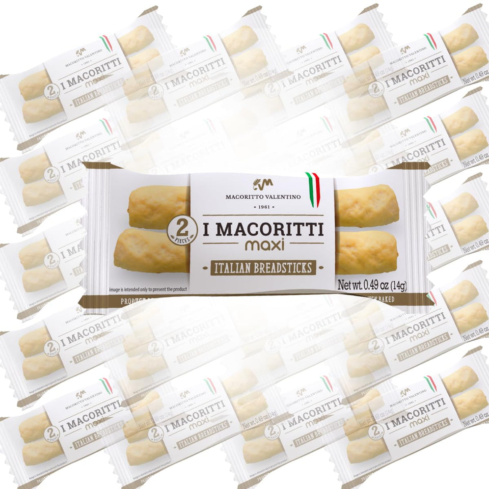 I Macoritti Maxi Breadsticks with oven-baked crisp for dipping and sharing.