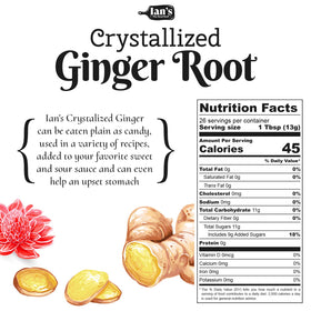IAN's crystallized ginger pieces in a baking setup, ideal for cookies and fruit breads