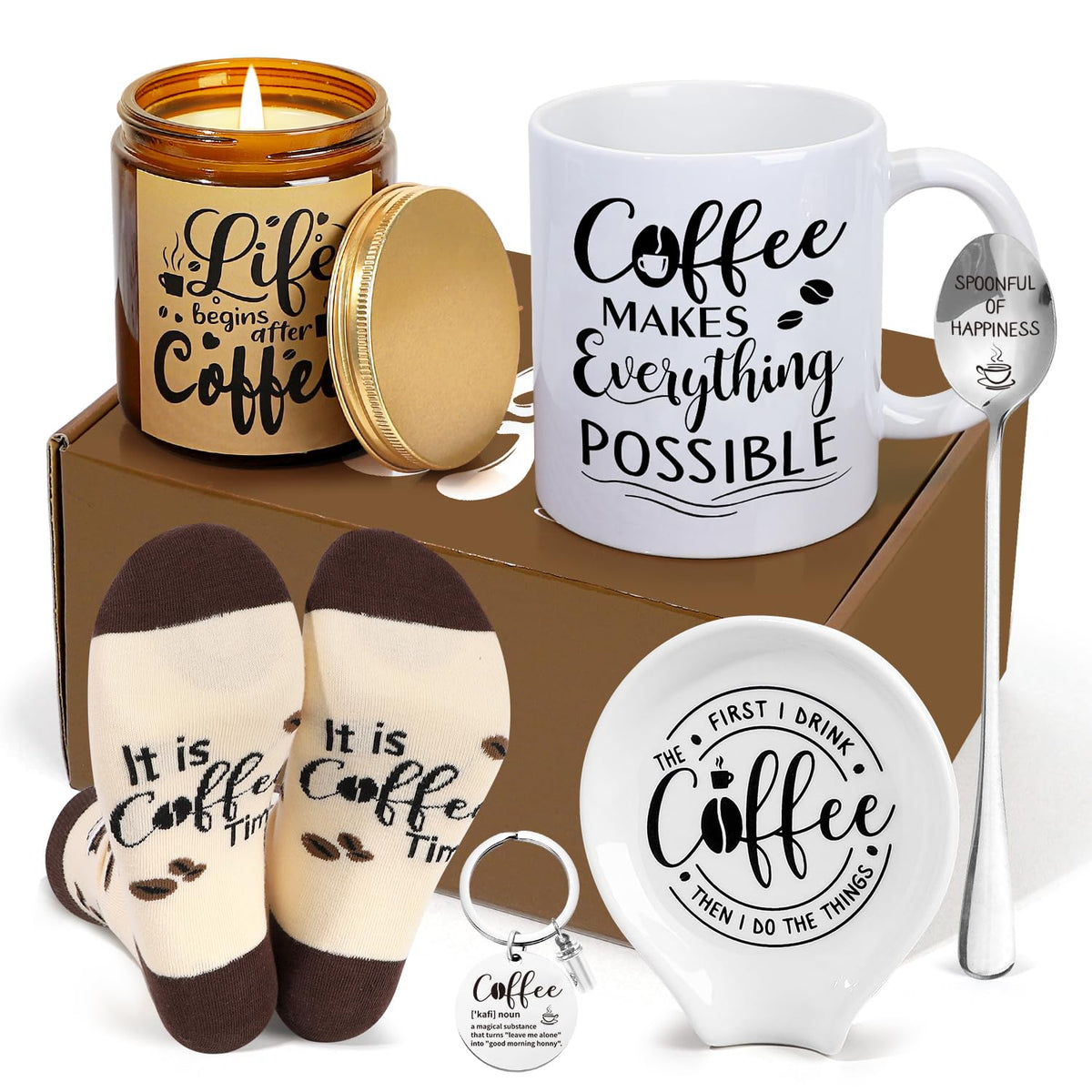 iaovueby 20 oz coffee mug with attached spoon for a generous morning brew.