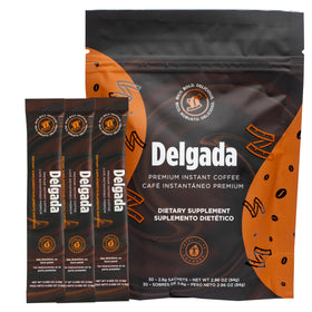 IASO Delgada Instant Coffee package shown for quick, flavorful mornings.