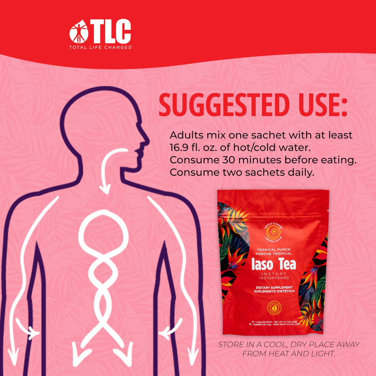 IASO Instant Tea Tropical Punch sachet ready for travel and on-the-go hydration.