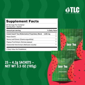 IASO Watermelon Tea ingredients highlight natural flavors and digestive wellness components