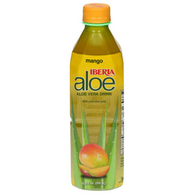 Iberia Aloe Vera Drink Mango glass serve showing a healthy mango aloe treat.