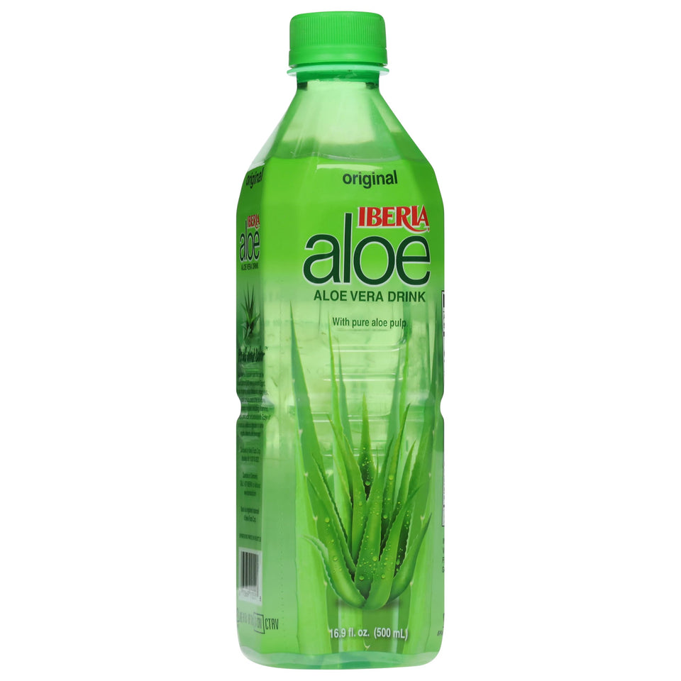 Iberia Aloe Vera Drink Original bottle, refreshing hydration with real aloe pulp